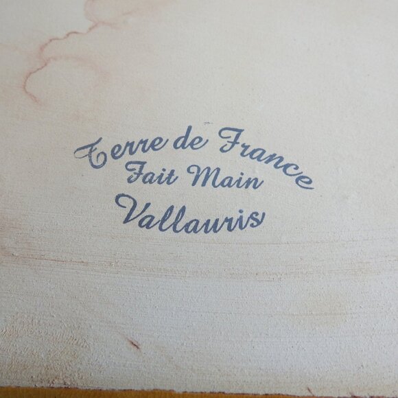 Vintage Vallauris Terre De France Stoneware Bowl Tray 1950 Handmade Orange Sun - Picture 6 of 6